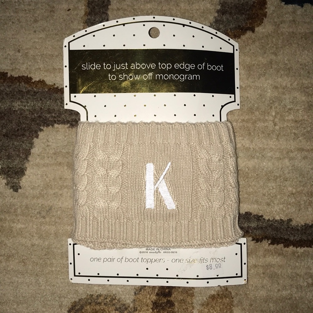 tan “K” boot toppers NWT